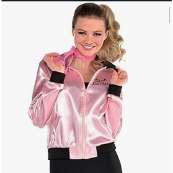 Halloween NWOT pink ladies 50s costume jacket grease - Picture 2 of 4